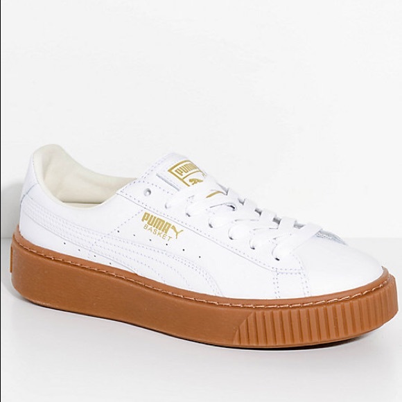 Puma Shoes | Basket Platform Core White 